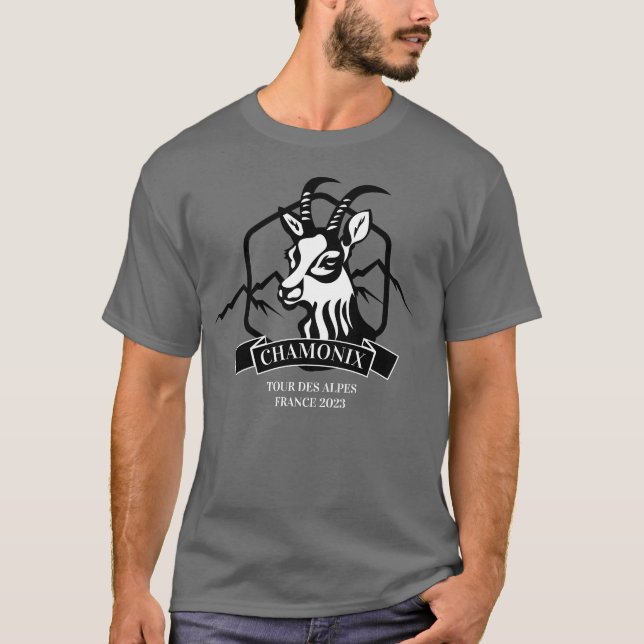 T-shirt Chamois à Chamonix Custom Français Alpine (Devant)