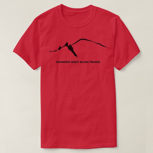 T-shirt Chamonix Alpes Aiguille du midi et Mont Blanc blac (Design devant)