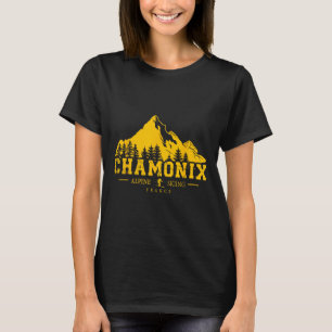 T-shirt Chamonix France Station de ski alpin Ski français