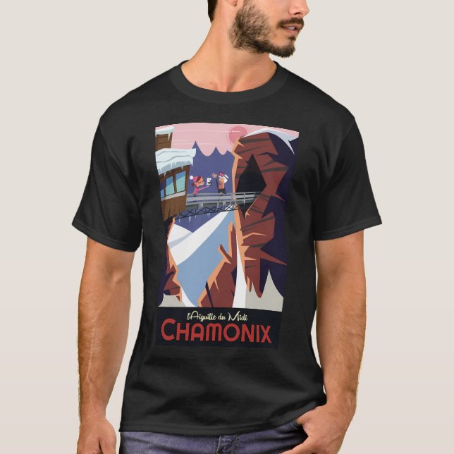 T-shirt Chamonix L'Aiguille Du Midi Poster (Devant)
