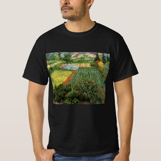 T-shirt Champ avec des pavots par Vincent van Gogh (Devant)