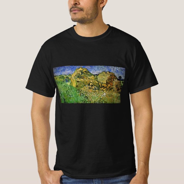 T-shirt Champ avec meules de blé par Vincent van Gogh (Devant)