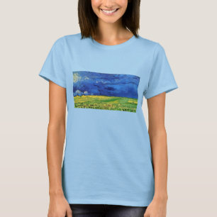 T-shirt Champ de blé sous un ciel nuageux par Vincent van 