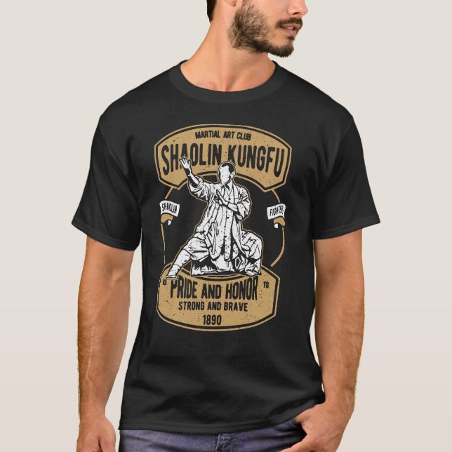 T-shirt Champ de chasse Shaolin Kung Fu Black Belt Cool (Devant)