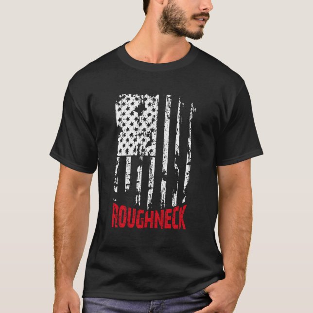 T-shirt Champ pétrolifère du drapeau américain (Devant)