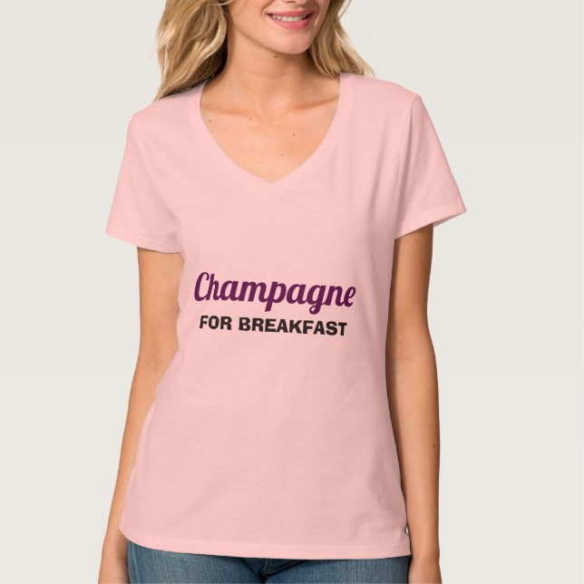 T-shirt Champagne pour le petit déjeuner (Devant)