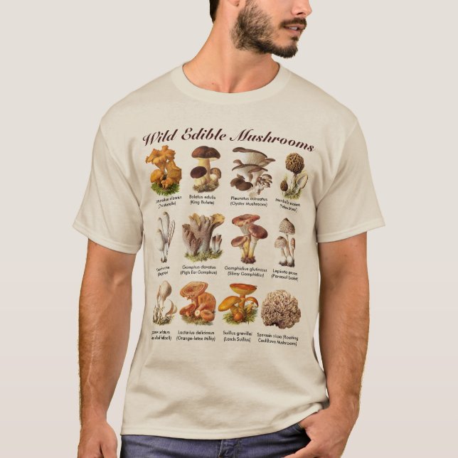 T-shirt champignon comestible sauvage (Devant)