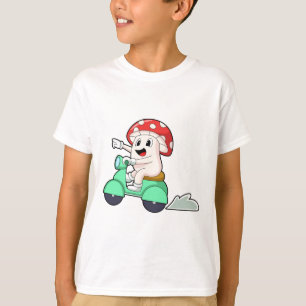 T-shirt Champignon comme motard avec Scooter.PNG