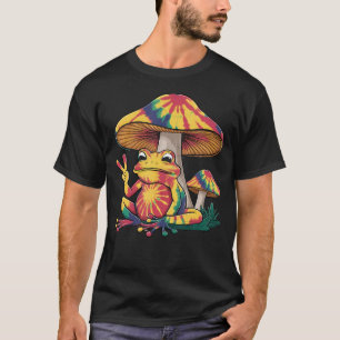 T-shirt Champignon Tie-Dye Et Signe De Paix Grenouille Hip