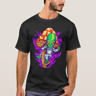 T-shirt Champignons Alien psychédélique Espace Shroom Hipp