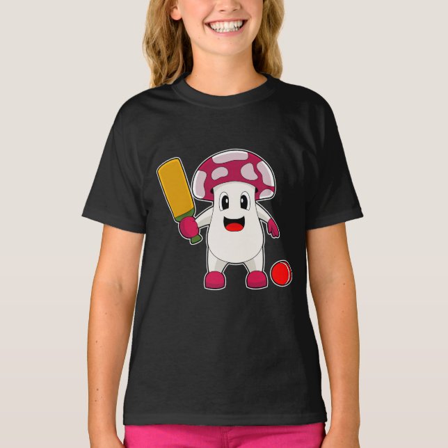T-shirt Champignons Cricket chauve-souris de cricket (Devant)