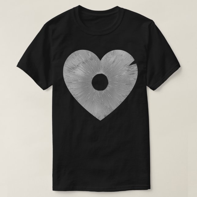 T-shirt Champignons de coeur sportive Mycologie de la rech (Design devant)