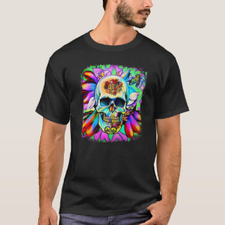 T-shirt Champignons de crâne Collectionneur Crâne Dessin C