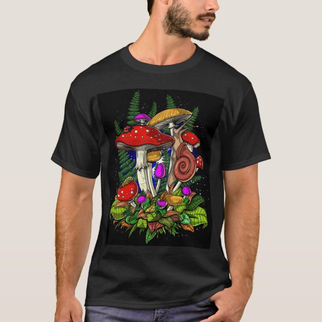 T-shirt Champignons magiques Champignons Buddha Zen OM T S (Devant)