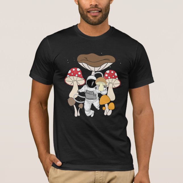 T-shirt Champignons psychédéliques de l'astronaute spatial (Devant)