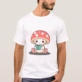 T-shirt Champignons timides tenant un livre