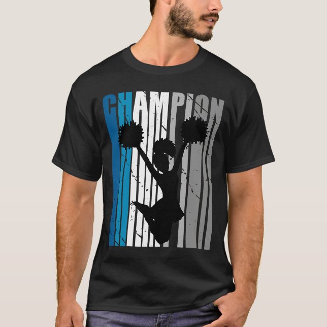 T-shirt Champion Cheerleader turquoise Filles Anniversaire (Devant)