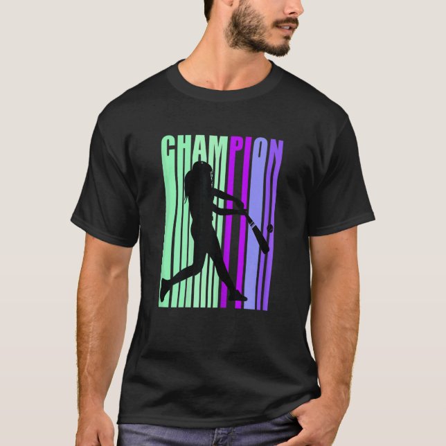 T-shirt Champion de baseball softball Joueur Équipe Entraî (Devant)
