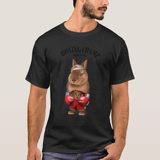 T-shirt Champion de boxe Nwarf Rabbit Fighter 1 (Devant)