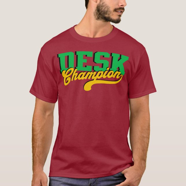 T-shirt Champion de bureau de style sportif légende de bur (Devant)