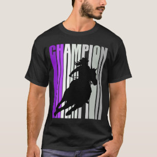 T-shirt Champion De Course De Baril Cheval équitation Purp