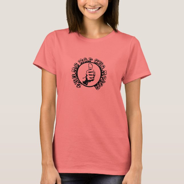 T-shirt Champion de guerre du pouce (Devant)