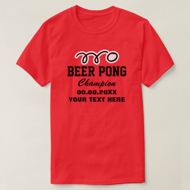 T-shirt champion de la bière personnalisée de pong (Design devant)
