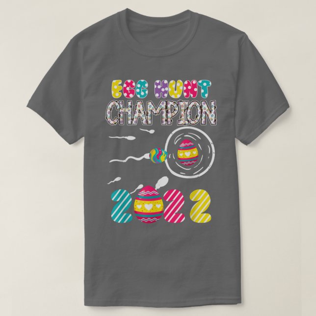 T-shirt Champion de la chasse aux oeufs Funny Pregnancy An (Design devant)