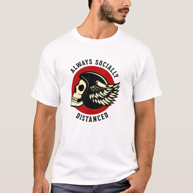 T-shirt Champion de la Distance Sociale de Biker (Devant)