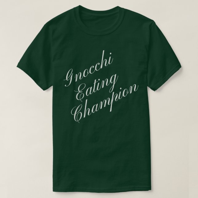 T-shirt Champion de la mangeoire Gnocchi Compétition Food  (Design devant)
