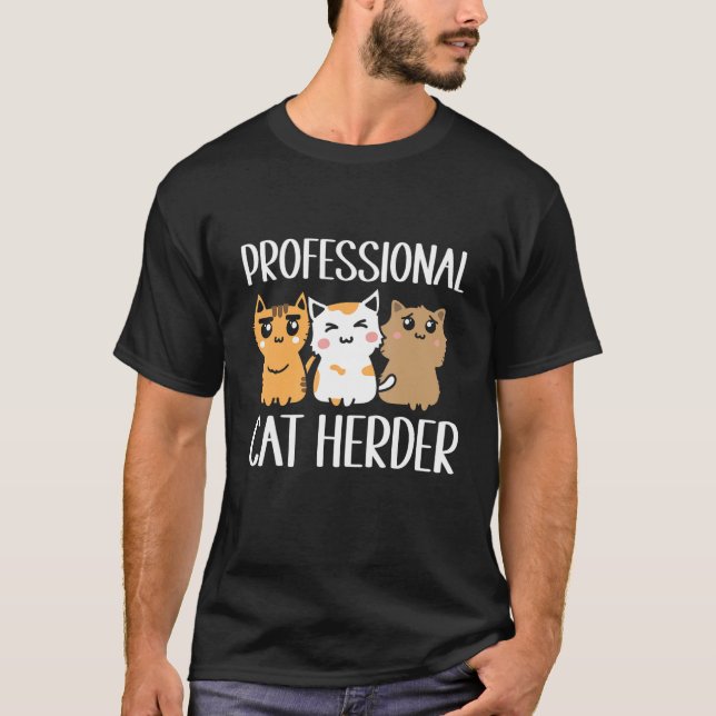 T-shirt Champion de l'élevage de chats Professionnel Herde (Devant)