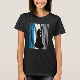 T-shirt Champion de violon turquoise mignonne pour femmes