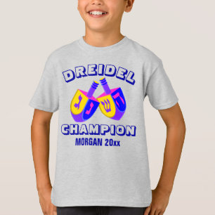 T-shirt Champion drôle coloré de Hanoukka Dreidels Dreidel