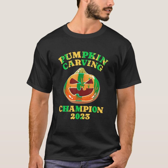 T-shirt Champion du Concours de sculpture citrouille 2023  (Devant)