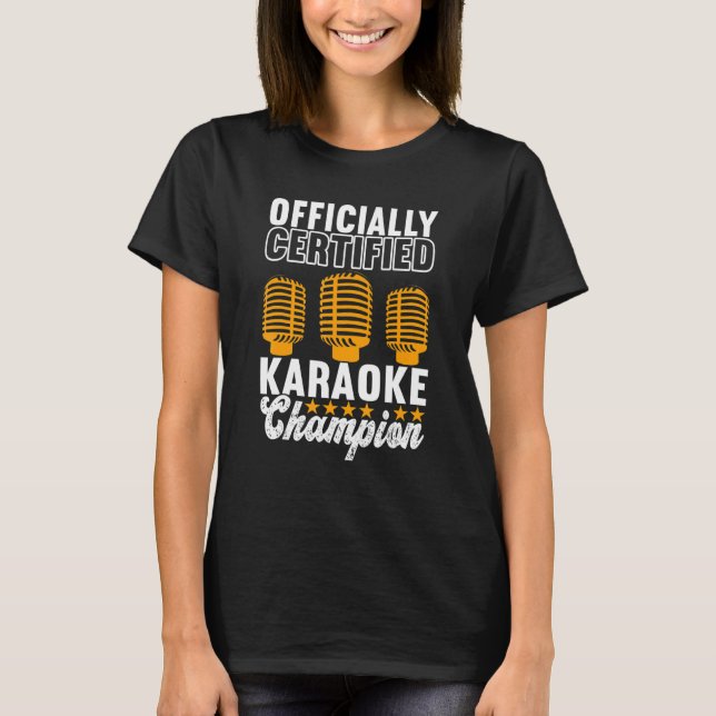 T-shirt Champion du karaoké de la chanteuse (Devant)