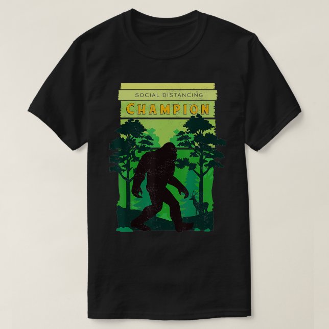 T-shirt Champion du Monde de la Distance Sociale 3 (Design devant)