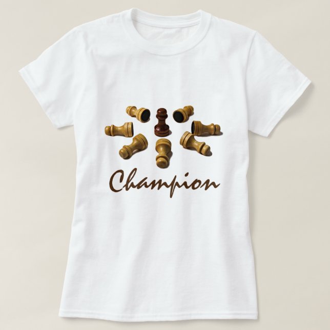 T-shirt Champion pions d'échecs drôle personnalisable (Design devant)
