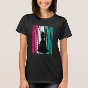T-shirt Champion Rétro De Violon Artistique Joue Turquoise