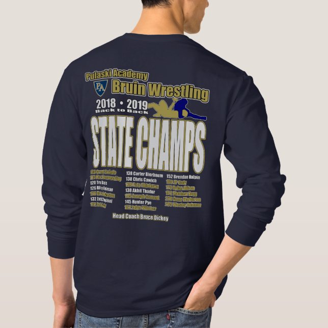 T-shirt Championnat de Bruin de lutte 2019 (Dos)