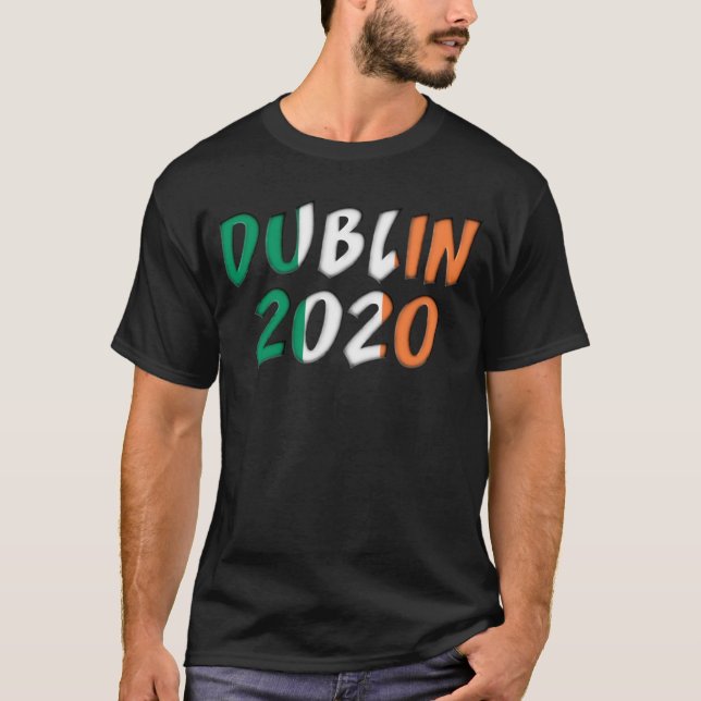 T-shirt Championnat d'Europe de football 2020 de Dublin (Devant)