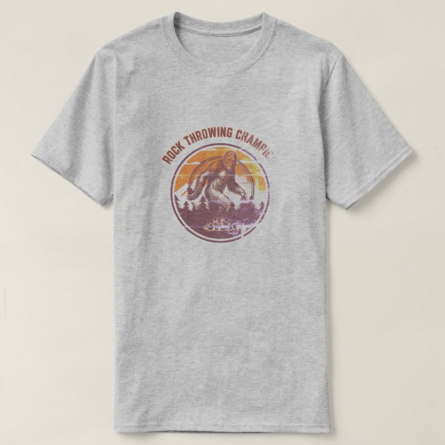 T-shirt championne de lanceur de roche de sasquatc (Design devant)