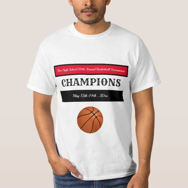 T-shirt Champions de basket-ball modifiables (Devant)