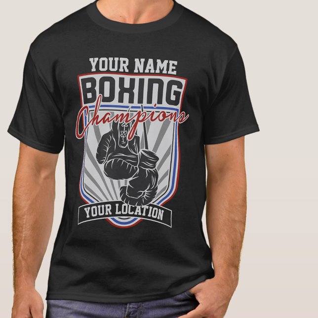 T-shirt Champions de boxe personnalisés Boxer Fitness Gym (Créateur téléchargé)