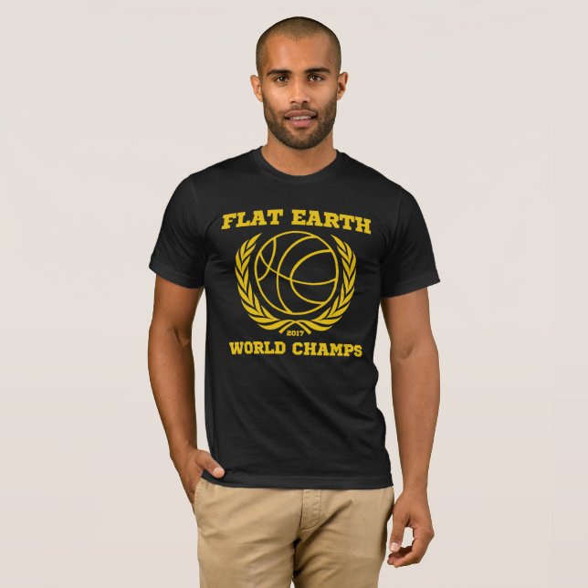 T-shirt Champions plats du monde de la terre - OR NOIR (Devant entier)