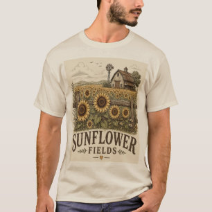 T-shirt Champs de Tournesols Art de Ferme Maison de Campag