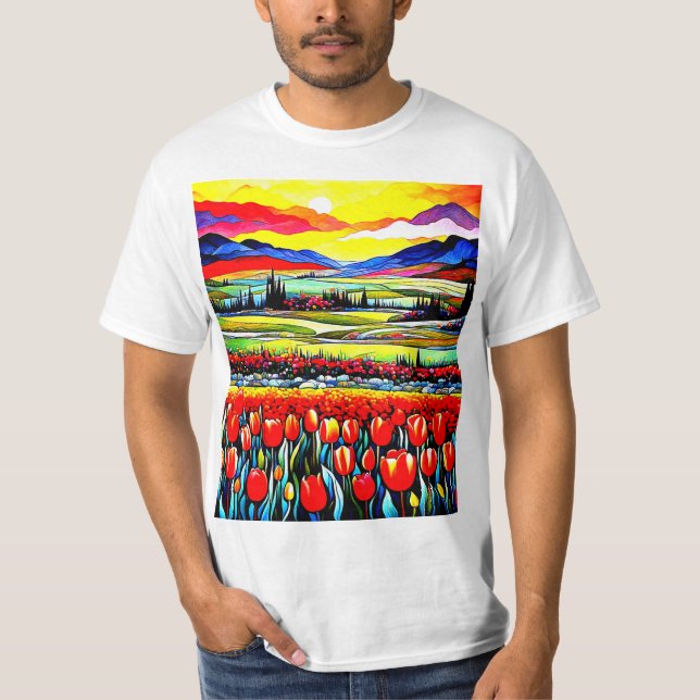 T-shirt Champs de tulipe 3 (Devant)