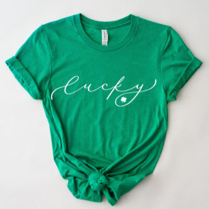 T-shirt Chance St Patrick's Day mignonne Chemise à script