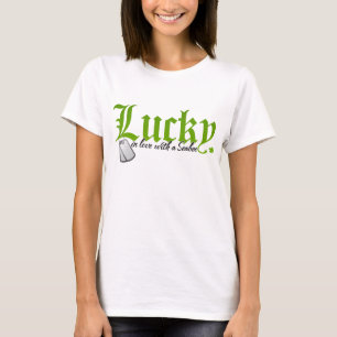 T-shirt Chanceux dans l'amour avec un bataillon de