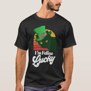 T-shirt Chanceux Félin Vintage St Patrick Jour Drôle Chat