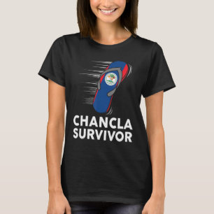 T-shirt Chancla Survivor Belize Joke Belizean Drapeau Hisp